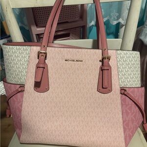 Michael Kors Pink and Cream Tote Bag